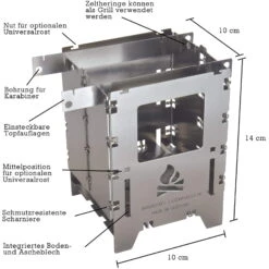 Bushcraft Essentials Bushbox LF Titanium - Hobo-Kocher -Trangia Geschäft Bushbox LF 15